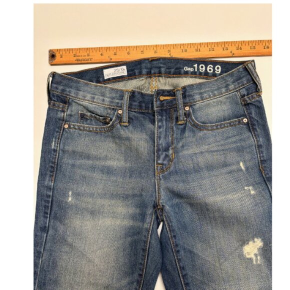 Gap Boyfriend Ripped Jeans Deconstructed Distressed 25 petite 0P XS - Picture 3 of 9